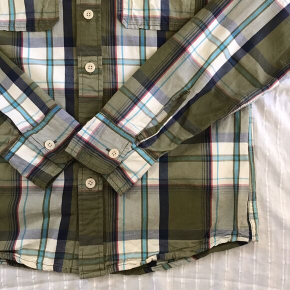 Hollister Olive Green Plaid Cotton Long Sleeve Hoodie Mens Shirt NEW - XL - Picture 3 of 8